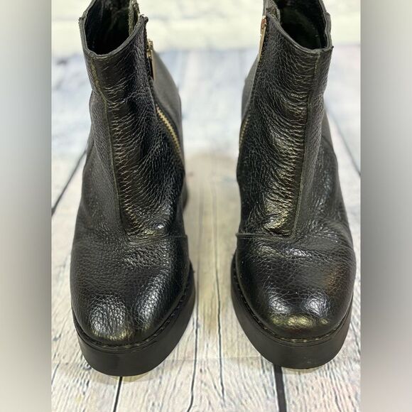 AY Not Dead Argentina Black Designer Pebbled Leather Rocker Platform Boots 37 - Picture 1 of 13